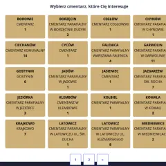 Szukasz miejsca pochówku? Wybierz cmentarz, aby dowiedzieć się, jak znaleźć gdzie jest pochowana osoba.