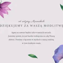 Podziękowanie od rodziny Morawskich za modlitwę. Wyrazy wdzięczności i prośba o wsparcie w trudnym czasie, co to są kondolencje.