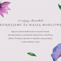 Podziękowania od rodziny Morawskich za modlitwę. Agata na zawsze w sercach. Co powiedzieć na pogrzebie? Dziękujemy za dobroć i wsparcie w trudnym czasie.