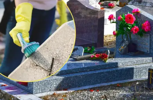 Rękawiczki i szczotka pomagają w czyszczeniu pomnika. Dowiedz się, czym zmyć parafinę z pomnika, aby przywrócić mu dawny blask.
