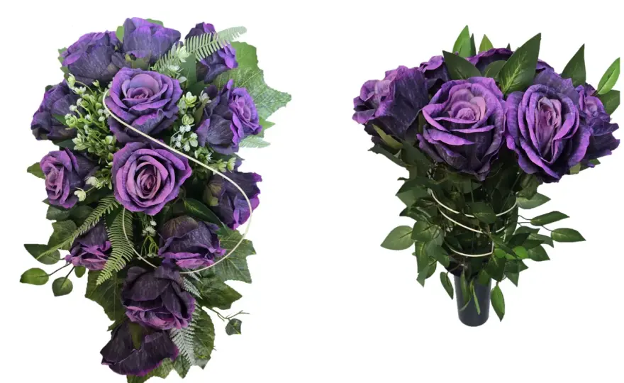 Fioletowe kwiaty na nagrobek - elegancka dekoracja na jesień